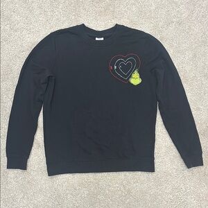 Hanna Andersson Grinch Black Sweater with Heart Design